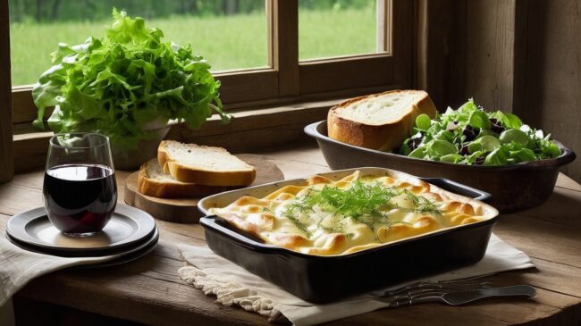 Fırında Beşamel Soslu Makarna Yanına Ne Gider