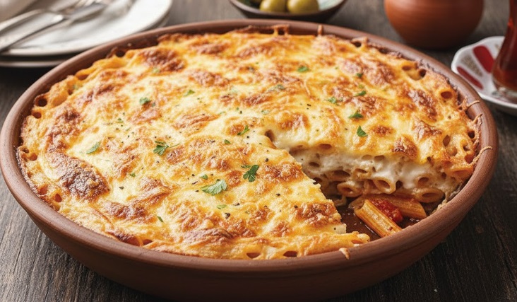 Anne Usulü Fırında Beşamel Soslu Makarna