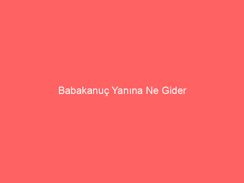 Babakanuç Yanına Ne Gider
