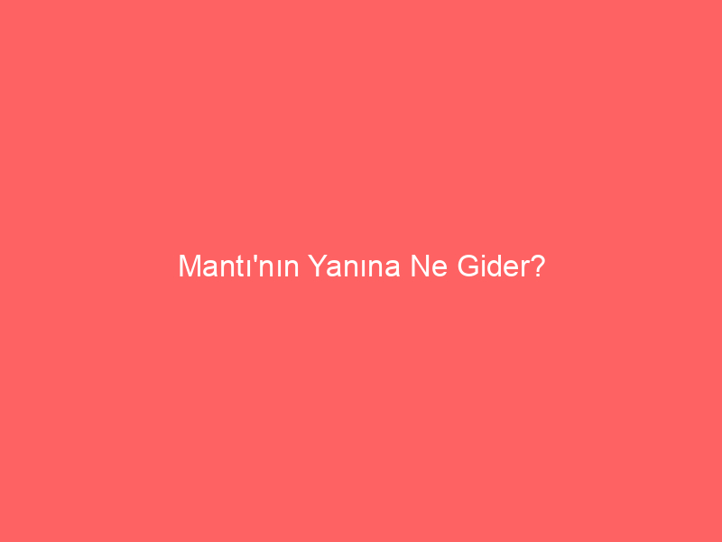 Mantı’nın Yanına Ne Gider?