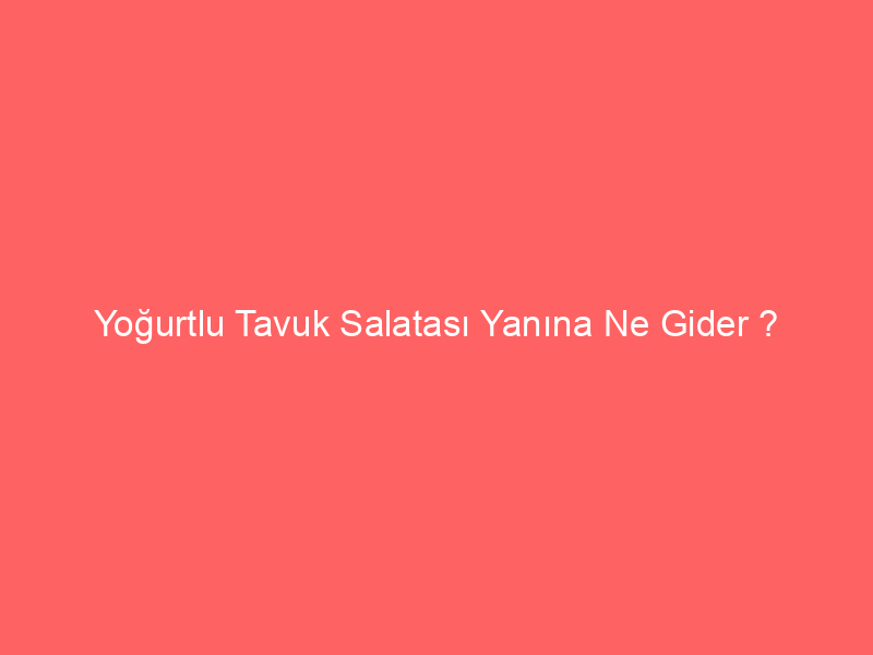 Yoğurtlu Tavuk Salatası Yanına Ne Gider ?